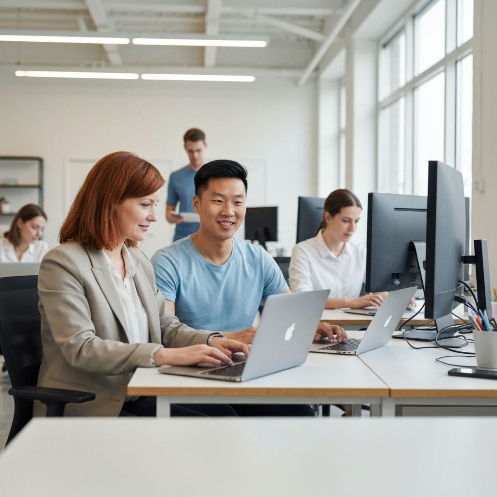 Tech professionals collaborating